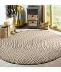 Safavieh Linden  Cream / Beige LND129 6 ft. 7 in. X 6 ft. 7 in. Round Rug