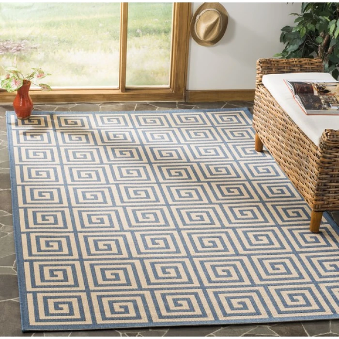 Safavieh Linden  Cream / Blue LND129 4 ft. X 6 ft. Rectangle Rug