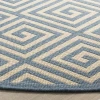 Safavieh Linden  Cream / Blue LND129 6 ft. 7 in. X 6 ft. 7 in. Round Rug