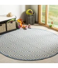 Safavieh Linden  Cream / Blue LND129 6 ft. 7 in. X 6 ft. 7 in. Round Rug