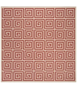 Safavieh Linden  Red / Creme LND129 6 ft. 7 in. X 6 ft. 7 in. Square Rug