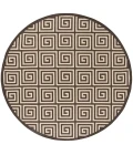 Safavieh Linden  Creme / Brown LND129 6 ft. 7 in. X 6 ft. 7 in. Round Rug