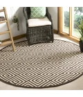 Safavieh Linden  Creme / Brown LND129 6 ft. 7 in. X 6 ft. 7 in. Round Rug