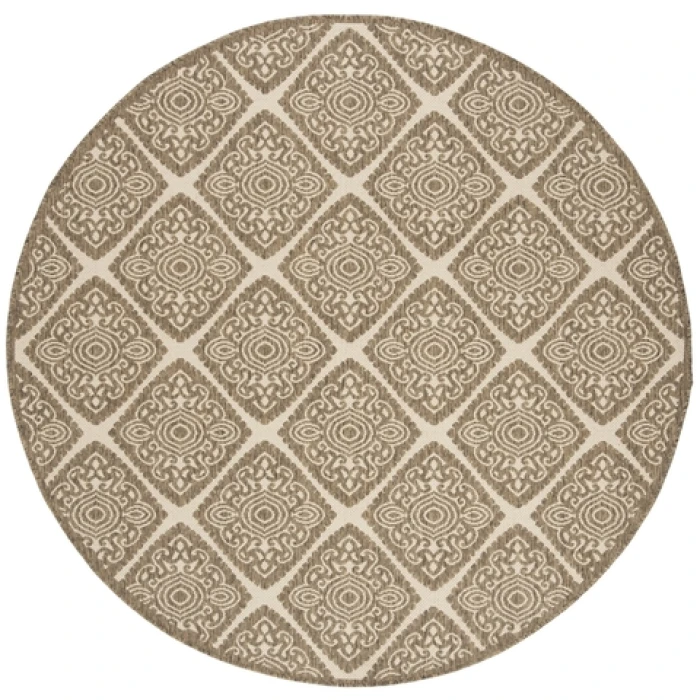 Safavieh Linden  Cream / Beige LND132 6 ft. 7 in. X 6 ft. 7 in. Round Rug