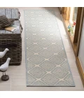Safavieh Linden  Cream / Aqua LND132 2 ft. 2 in. X 8 ft. Runner Rug