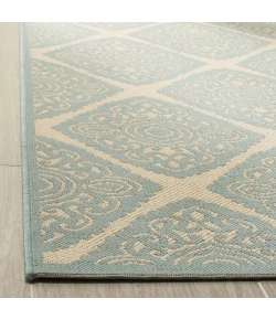 Safavieh Linden  Cream / Aqua LND132 5 ft. 3 in. X 7 ft. 6 in. Rectangle Rug