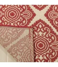 Safavieh Linden  Red / Creme LND132 6 ft. 7 in. X 6 ft. 7 in. Square Rug