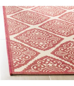 Safavieh Linden  Red / Creme LND132 6 ft. 7 in. X 6 ft. 7 in. Square Rug