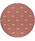 Safavieh Linden  Red / Creme LND132 6 ft. 7 in. X 6 ft. 7 in. Round Rug
