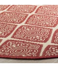 Safavieh Linden  Red / Creme LND132 6 ft. 7 in. X 6 ft. 7 in. Round Rug