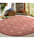 Safavieh Linden  Red / Creme LND132 6 ft. 7 in. X 6 ft. 7 in. Round Rug