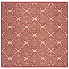 Safavieh Linden  Red / Creme LND132 6 ft. 7 in. X 6 ft. 7 in. Square Rug