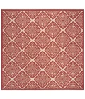 Safavieh Linden  Red / Creme LND132 6 ft. 7 in. X 6 ft. 7 in. Square Rug