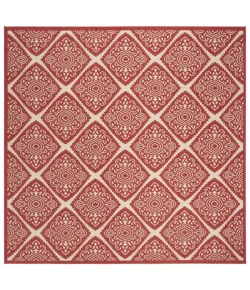 Safavieh Linden  Red / Creme LND132 6 ft. 7 in. X 6 ft. 7 in. Square Rug