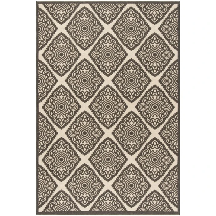 Safavieh Linden  Creme / Brown LND132 4 ft. X 6 ft. Rectangle Rug