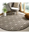 Safavieh Linden  Creme / Brown LND132 6 ft. 7 in. X 6 ft. 7 in. Round Rug