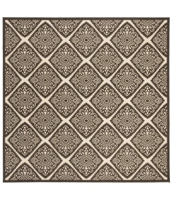 Safavieh Linden  Creme / Brown LND132 6 ft. 7 in. X 6 ft. 7 in. Square Rug