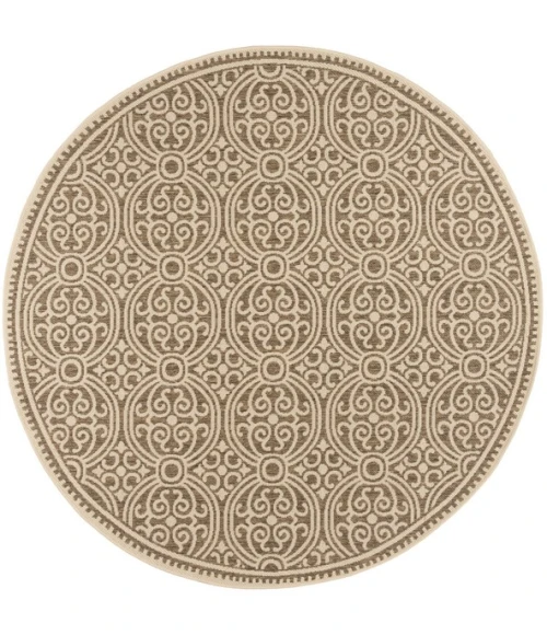 Safavieh Linden  Cream / Beige LND134 6 ft. 7 in. X 6 ft. 7 in. Round Rug