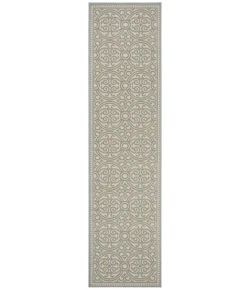 Safavieh Linden  Aqua / Cream LND134 2 ft. 2 in. X 8 ft. Runner Rug