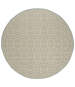 Safavieh Linden  Aqua / Cream LND134 6 ft. 7 in. X 6 ft. 7 in. Round Rug