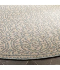 Safavieh Linden  Aqua / Cream LND134 6 ft. 7 in. X 6 ft. 7 in. Round Rug