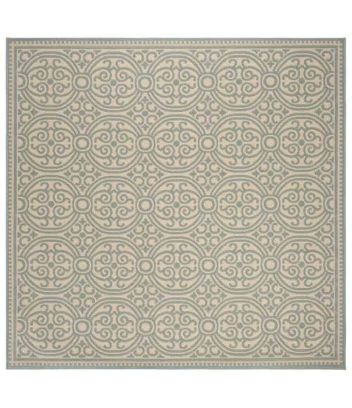 Safavieh Linden  Aqua / Cream LND134 6 ft. 7 in. X 6 ft. 7 in. Square Rug