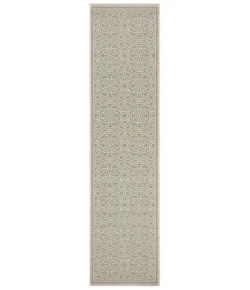 Safavieh Linden  Cream / Aqua LND134 2 ft. 2 in. X 8 ft. Runner Rug