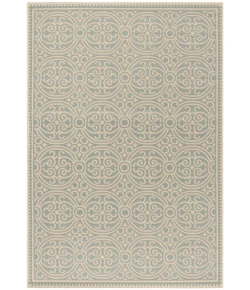 Safavieh Linden  Cream / Aqua LND134 5 ft. 3 in. X 7 ft. 6 in. Rectangle Rug