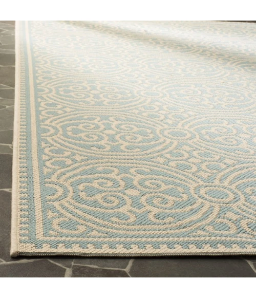 Safavieh Linden  Cream / Aqua LND134 5 ft. 3 in. X 7 ft. 6 in. Rectangle Rug