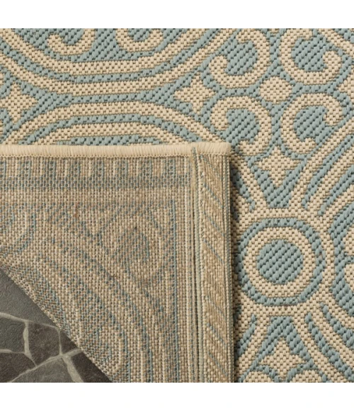 Safavieh Linden  Cream / Aqua LND134 5 ft. 3 in. X 7 ft. 6 in. Rectangle Rug