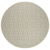 Safavieh Linden  Cream / Aqua LND134 6 ft. 7 in. X 6 ft. 7 in. Round Rug