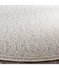 Safavieh Linden  Cream / Aqua LND134 6 ft. 7 in. X 6 ft. 7 in. Round Rug