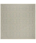Safavieh Linden  Cream / Aqua LND134 6 ft. 7 in. X 6 ft. 7 in. Square Rug