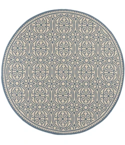 Safavieh Linden  Blue / Creme LND134 6 ft. 7 in. X 6 ft. 7 in. Round Rug