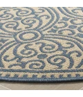 Safavieh Linden  Blue / Creme LND134 6 ft. 7 in. X 6 ft. 7 in. Round Rug