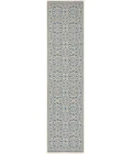 Safavieh Linden  Cream / Blue LND134 2 ft. 2 in. X 8 ft. Runner Rug