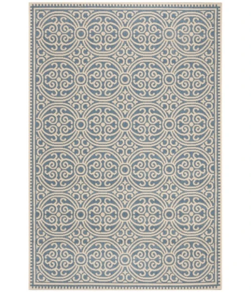 Safavieh Linden  Cream / Blue LND134 4 ft. X 6 ft. Rectangle Rug