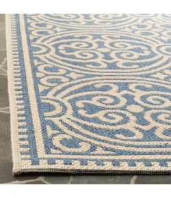 Safavieh Linden  Cream / Blue LND134 6 ft. 7 in. X 6 ft. 7 in. Square Rug