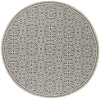 Safavieh Linden  Cream / Blue LND134 6 ft. 7 in. X 6 ft. 7 in. Round Rug