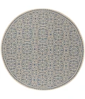 Safavieh Linden  Cream / Blue LND134 6 ft. 7 in. X 6 ft. 7 in. Round Rug