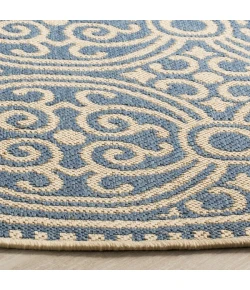 Safavieh Linden  Cream / Blue LND134 6 ft. 7 in. X 6 ft. 7 in. Round Rug