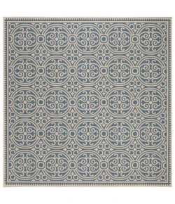 Safavieh Linden  Cream / Blue LND134 6 ft. 7 in. X 6 ft. 7 in. Square Rug