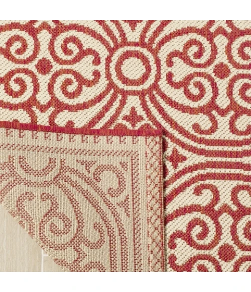 Safavieh Linden  Red / Creme LND134 6 ft. 7 in. X 6 ft. 7 in. Square Rug
