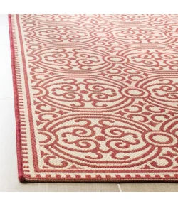 Safavieh Linden  Red / Creme LND134 6 ft. 7 in. X 6 ft. 7 in. Square Rug