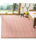 Safavieh Linden  Red / Creme LND134 6 ft. 7 in. X 6 ft. 7 in. Square Rug
