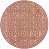 Safavieh Linden  Red / Creme LND134 6 ft. 7 in. X 6 ft. 7 in. Round Rug