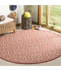 Safavieh Linden  Red / Creme LND134 6 ft. 7 in. X 6 ft. 7 in. Round Rug