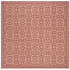 Safavieh Linden  Red / Creme LND134 6 ft. 7 in. X 6 ft. 7 in. Square Rug