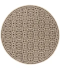 Safavieh Linden  Creme / Brown LND134 6 ft. 7 in. X 6 ft. 7 in. Round Rug