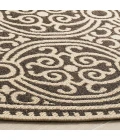 Safavieh Linden  Creme / Brown LND134 6 ft. 7 in. X 6 ft. 7 in. Round Rug